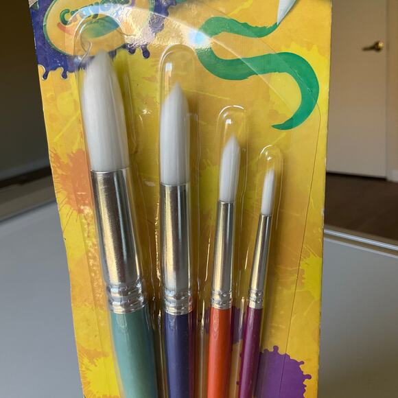 Crayola Round Soft Bristle Paint Brush Set, Multi Sizes, 4 Ct, School Supplies - Picture 2 of 4